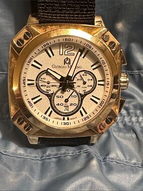 Gold Men's Chronograph Watch - Gold Dial